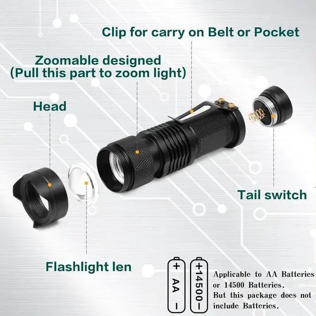 Alt view image 3 of 6 - 4 Color Light Single Mode Red Green Blue Cool White Light Flashlight for Night Observation