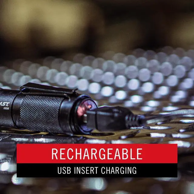 Alt view image 6 of 7 - HX5R 620 Lumen Rechargeable LED Flashlight with Slide Focus and CR123 Compatible Batteries Included