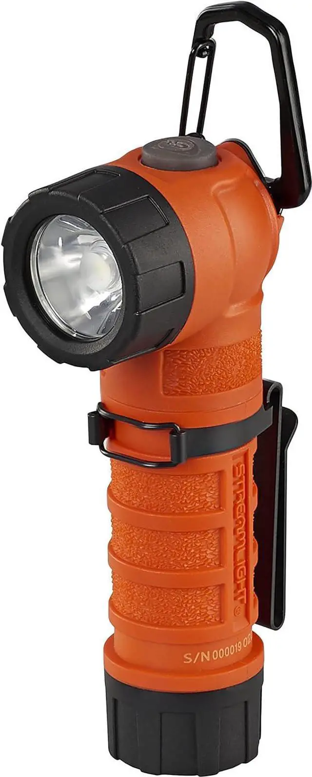 Alt view image 4 of 6 - Streamlight 88837 PolyTac 90X USB 500-Lumen 7,000-Candela LED Right Angle Flashlight with Gear Keeper, Rechargeable Capable, Orange