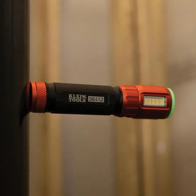 Alt view image 6 of 7 - Klein Tools 56412 Rechargeable LED Flashlight with Flood Light, 500 lumens, USB-C Rechargeable, Pocket Clip, Magnet, for Professional Work