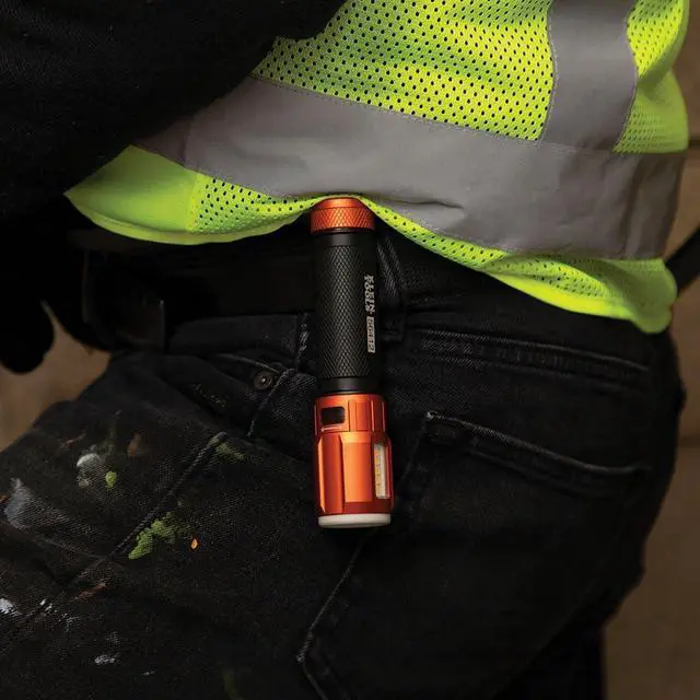 Alt view image 7 of 7 - Klein Tools 56412 Rechargeable LED Flashlight with Flood Light, 500 lumens, USB-C Rechargeable, Pocket Clip, Magnet, for Professional Work
