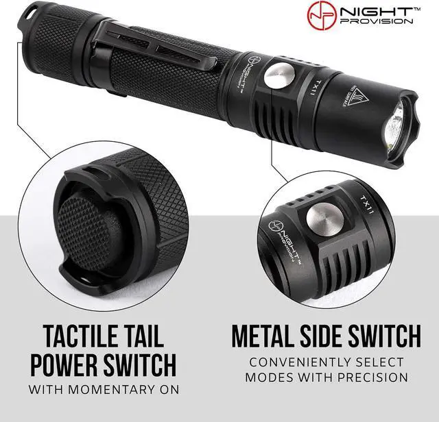 Alt view image 3 of 7 - TX11 Tactical Flashlight with Duty Belt Holster Luminus 1600 Lumens LED for Police Security Military Grade Brightest Tac Flashlights (Battery Not Included)