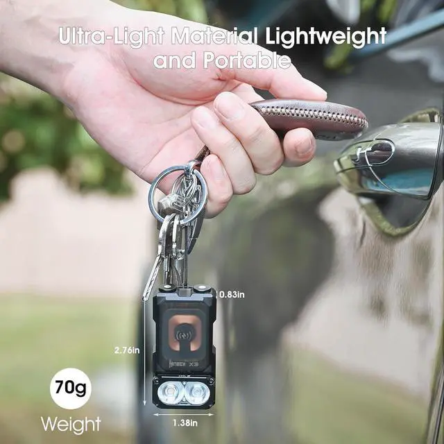 Alt view image 5 of 7 - WUBEN X3 EDC Keychain Flashlight with Rechargeable Charging Box 180 Degree Rotating Head Mini Flashlight Ip65 Waterproof Magnet Pocket Flashlight 10 Mode Type-C Lanyard for Camping, Outdoor, Gift