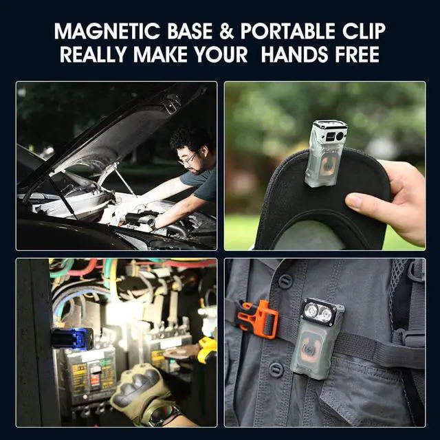 Alt view image 7 of 7 - WUBEN X3 EDC Keychain Flashlight with Rechargeable Charging Box 180 Degree Rotating Head Mini Flashlight Ip65 Waterproof Magnet Pocket Flashlight 10 Mode Type-C Lanyard for Camping, Outdoor, Gift