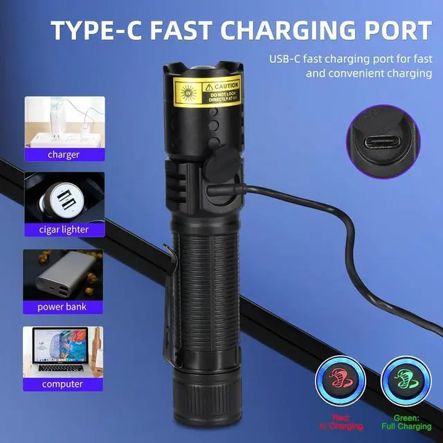 Alt view image 3 of 6 - DARKBEAM UV 365nm Flashlight Black Light LED, Ultraviolet Flashlights, Powerful Rechargeable USB -C Woods Lamp, Focusable Water Resistant, Pet Urine & AC Leak Detection, for Curing Resin