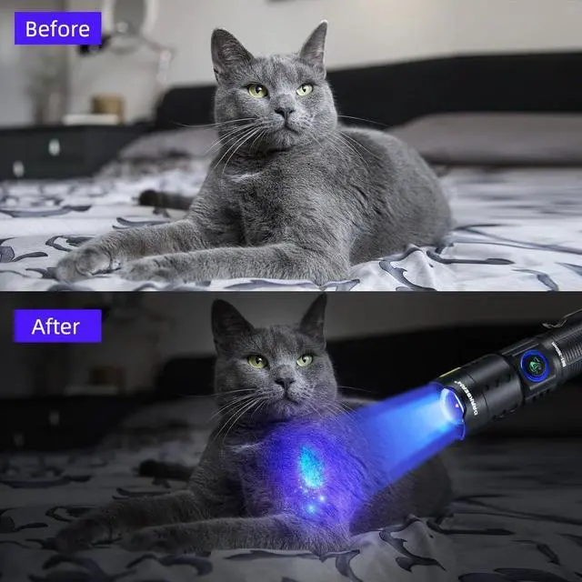 Alt view image 5 of 6 - DARKBEAM UV 365nm Flashlight Black Light LED, Ultraviolet Flashlights, Powerful Rechargeable USB -C Woods Lamp, Focusable Water Resistant, Pet Urine & AC Leak Detection, for Curing Resin