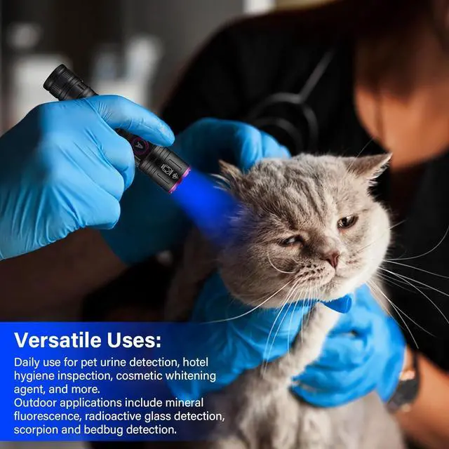 Alt view image 4 of 7 - UV Flashlight 365nm, Black Light Flashlight LED, USB Rechargeable UV Light, Blacklight Flashlights for UV Resin Light Curing, Leak Detection and Pet Urine Detection