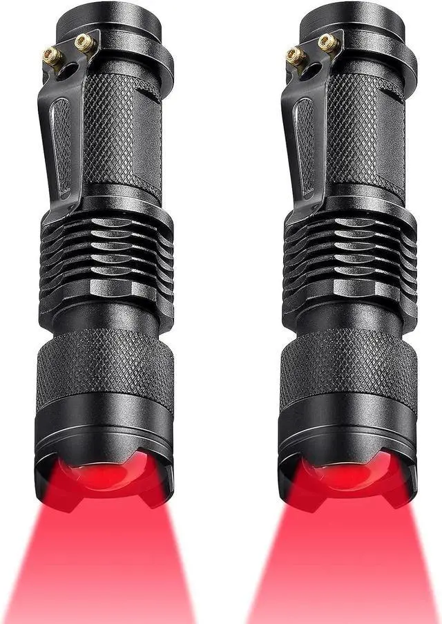 Main image of Honoson 2 Pieces Red Flashlight LED Single Mode Light One Mode LED Torch Scalable Red Light Flashlight for Astronomy Aviation Night Observation