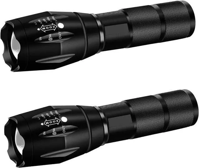 Main image of Military Grade Flashlight High Lumen 5 Modes Water Resistant LED Tactical Torch Flash Light, 2 Pack