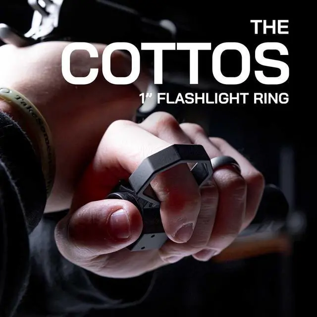 Alt view image 2 of 7 - Triton Cottos 6061 T6 Aluminum Flashlight Ring for Most 1" Flashlights with Detachable Pocket Clip, Flashlight Retention Ring