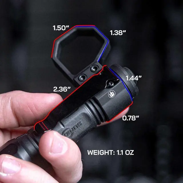 Alt view image 5 of 7 - Triton Cottos 6061 T6 Aluminum Flashlight Ring for Most 1" Flashlights with Detachable Pocket Clip, Flashlight Retention Ring