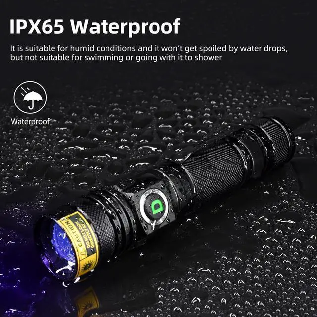 Alt view image 7 of 7 - DARKDAWN UV Flashlight 365nm, LED Blacklight Flashlight, USB Rechargeable flashlights, Powerful Fluorescent Portable Mini Detector for Pet Urine Stains, Uranium Glass, Money, Resin Curing, 2 Pack