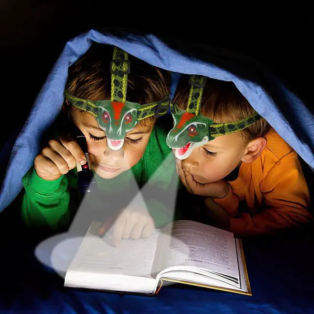 Alt view image 5 of 7 - LED Kids Headlamp Battery Powered Flashlight T Rex Dinosaur Toy Stocking Stuffers Outdoor Headlight Gift for Boys Girls Toddlers Easter Halloween Christamas