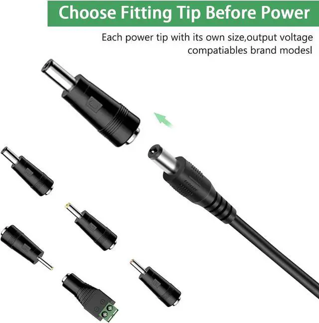Alt view image 2 of 7 - 24V 1.5A Power Adapter 100V-240V to 24V 1.5A AC/DC Switching Power Supply Adapter 24v Power Supply with 5 Selectable Adapter Plugs
