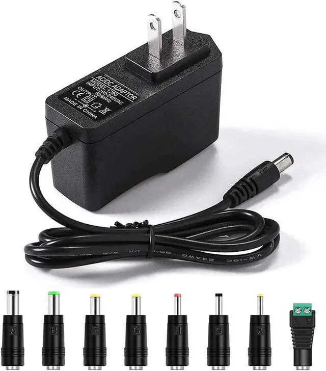 Main image of 6V 2A Power Adapter Charger [AC 6 Volts 2 Amps Regulated Switching Power Supply] with 8 Interchangeable DC Plug for 300mA 400mA 500mA 600mA 700mA 800mA 900mA 1000mA 1500mA 2000mA Equipment