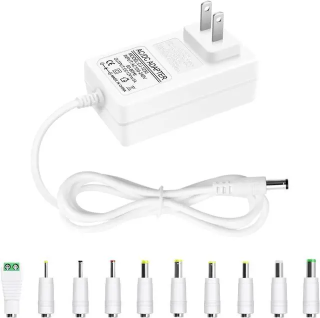 Main image of 12V DC Power Supply 12V 3A Power Adapter 36W AC 100V-240V to DC 12Volt 3amp AC/DC Charger Power Cord 12V 2.5A 2A 1.5A 1A 800mA 500mA for Security Camera GPS Webcam Microphone Receiver w/ 10TIPS