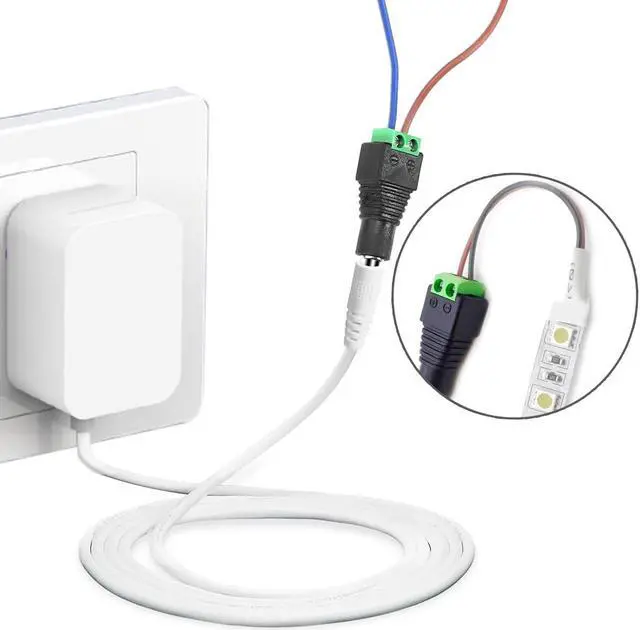 Alt view image 4 of 7 - Tonton 36W 12V 3A/3000mA Power Supply Adapter 6ft Cord DC Power Cable to 110-240V AC Adapter UL/CE/FCC Certified 5.5mmx2.1mm DC Plug with LED Terminal Connector for LED Strip Light,CCTV Camera(White)