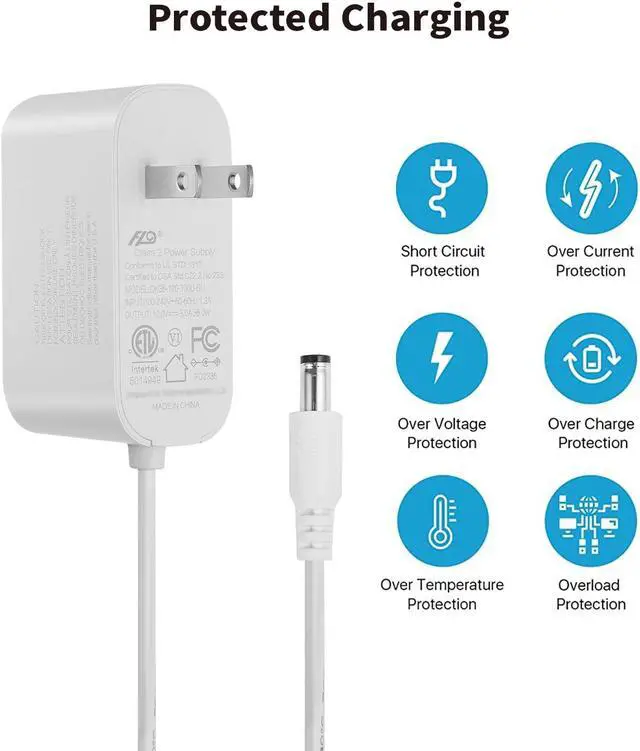 Alt view image 6 of 7 - Tonton 36W 12V 3A/3000mA Power Supply Adapter 6ft Cord DC Power Cable to 110-240V AC Adapter UL/CE/FCC Certified 5.5mmx2.1mm DC Plug with LED Terminal Connector for LED Strip Light,CCTV Camera(White)