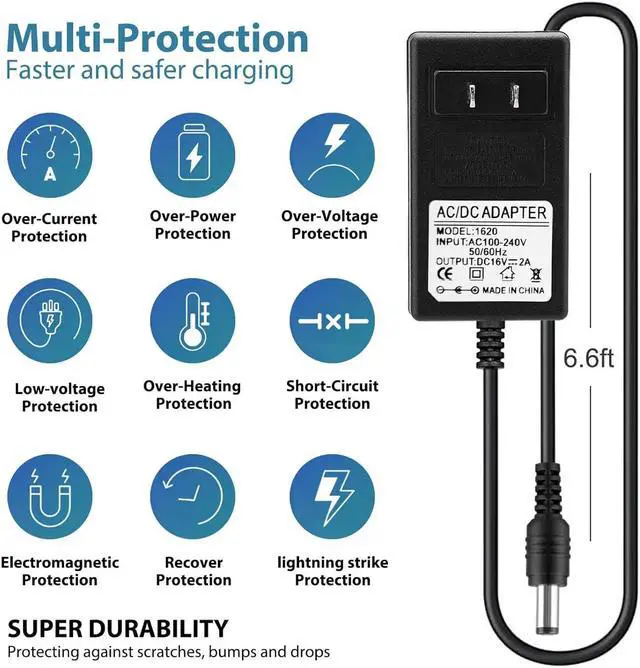 Alt view image 6 of 7 - 16V 2A AC DC Power Supply Adapter Charger Compatible for Altec Lansing IMW888 IMW888s IMW645 IMW778 IMT804N Big Super LifeJacket Wireless Waterproof Bluetooth Speaker Power Cord Supply