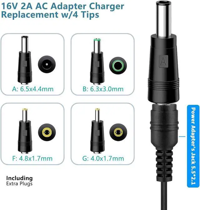 Alt view image 3 of 7 - 16V 2A AC DC Power Supply Adapter Charger Compatible for Altec Lansing IMW888 IMW888s IMW645 IMW778 IMT804N Big Super LifeJacket Wireless Waterproof Bluetooth Speaker Power Cord Supply