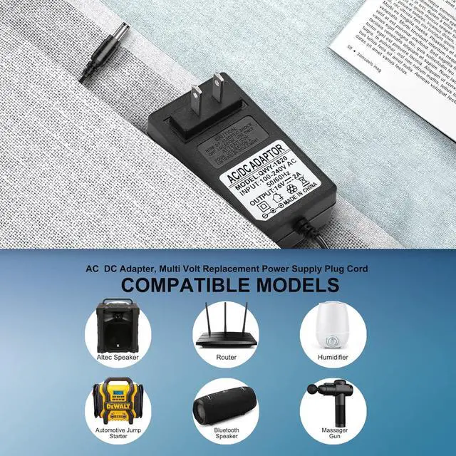 Alt view image 7 of 7 - 16V 2A AC DC Power Supply Adapter Charger Compatible for Altec Lansing IMW888 IMW888s IMW645 IMW778 IMT804N Big Super LifeJacket Wireless Waterproof Bluetooth Speaker Power Cord Supply