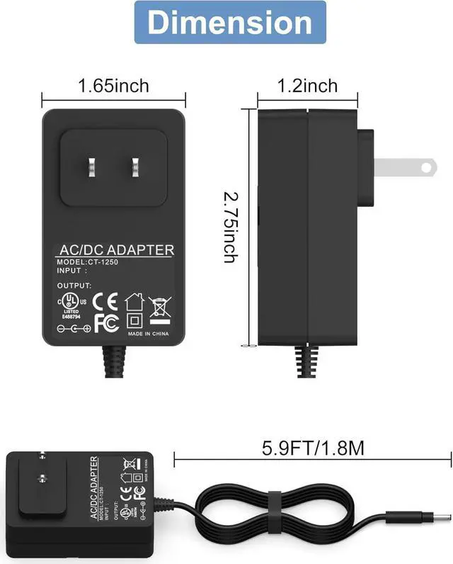 Alt view image 6 of 7 - Charger for Eureka MC2805A Charger for Eureka Rapidclean Pro NEC180 NEC182 NEC185 NEC186 NEC380 Cordless Vacuum Power Cord