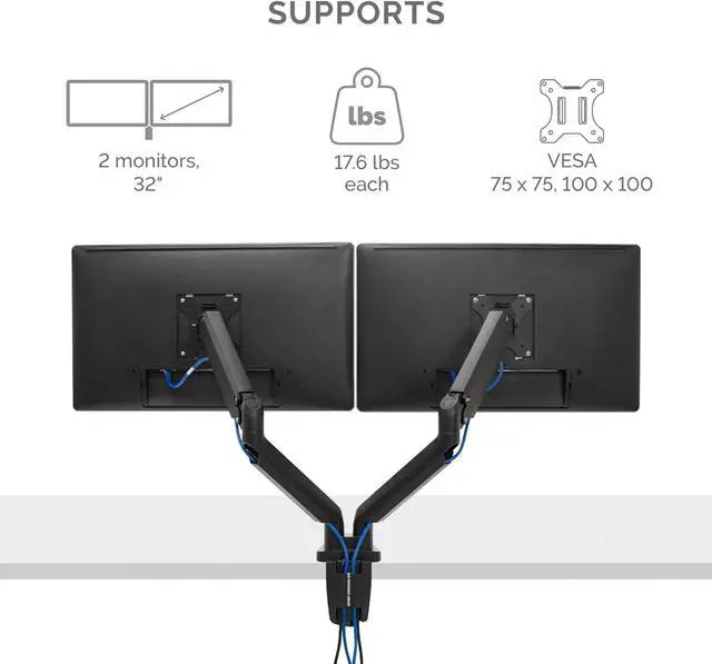 Alt view image 2 of 7 - Fellowes 8042501 Platinum Series Adjustable Computer Monitor Stand for 2 Monitors with Dual Monitor Arms, 32 Inch Monitor Capacity