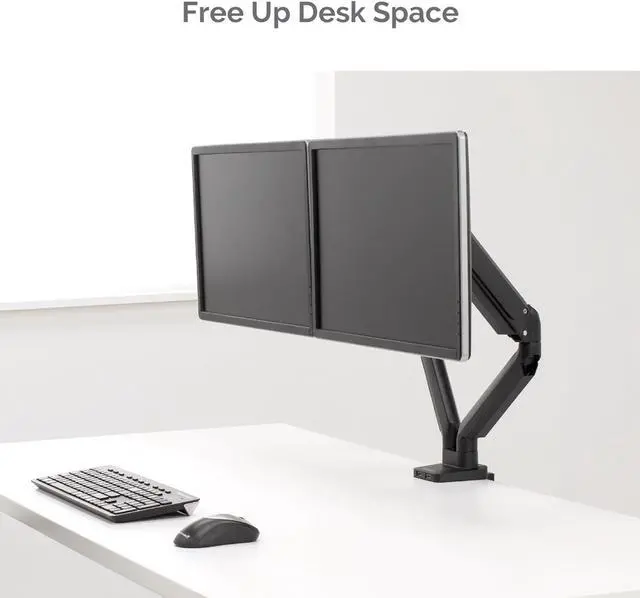 Alt view image 6 of 7 - Fellowes 8042501 Platinum Series Adjustable Computer Monitor Stand for 2 Monitors with Dual Monitor Arms, 32 Inch Monitor Capacity