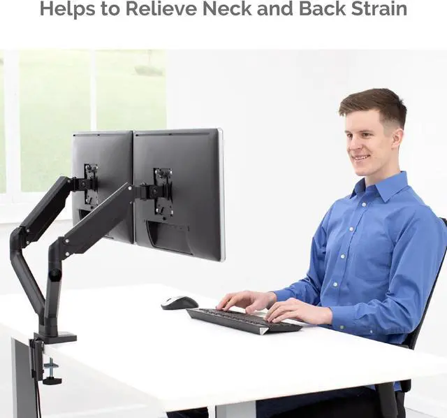 Alt view image 7 of 7 - Fellowes 8042501 Platinum Series Adjustable Computer Monitor Stand for 2 Monitors with Dual Monitor Arms, 32 Inch Monitor Capacity