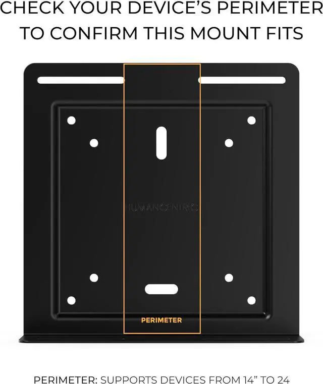 Alt view image 2 of 7 - HumanCentric Universal Wall and VESA Mount, Adjustable Strap for Small Computers, UPS Units, Cable Boxes, Modems and Other Electronic Devices, Mounts on The Wall or Back of a Computer Monitor