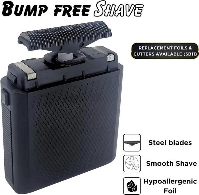 Alt view image 3 of 7 - Supreme Trimmer Solo Mens Single Foil Shaver STF101 (150 Min Runtime) Cordless Powerful USB-C Mini Size Travel Razor for Barbers, & Home use | Black