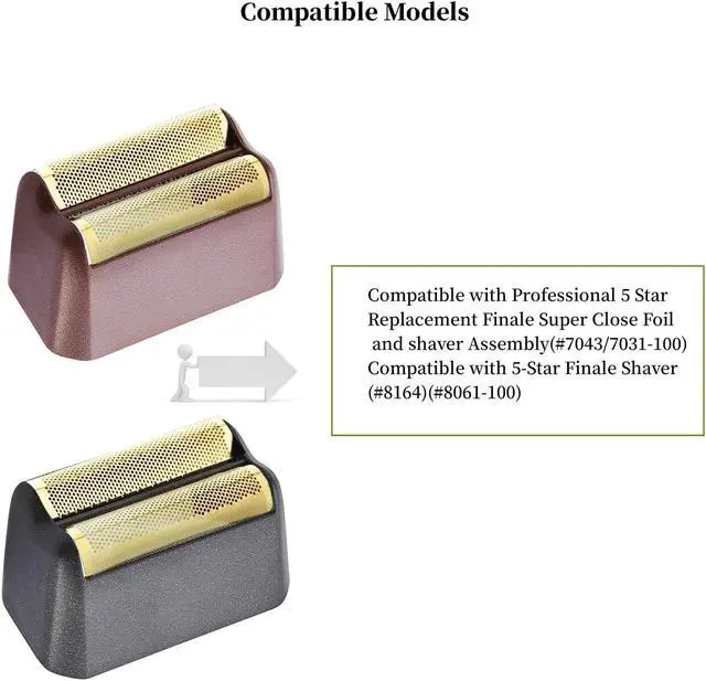 Alt view image 5 of 5 - 3 Pack Professional 5 Star Series Finale Shaver Replacement Foil and Cutter Bar Assembly Compatible with wahl Shaver Foil 7031-100, 7043-100 Super Close Shaving Replacement HeadsBlack