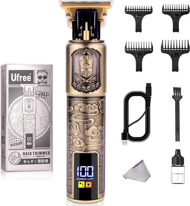 Main image of Ufree Beard Hair Trimmer for Men Professional, Grooming Cutting Kit, Mustache T Blade Liners Trimmer Electric Shavers, Cordless Zero Gapped Edgers Clippers Barber Supplies, Gifts for Men
