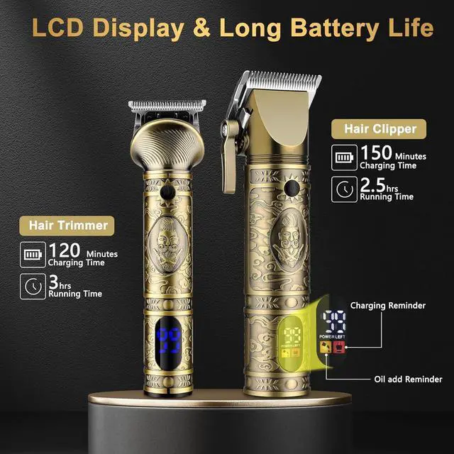 Alt view image 4 of 7 - GSKY Hair Clippers for Men Professional, Cordless Clippers for Hair Cutting, Mens Hair Clippers and Trimmer Kit for Barber with LED Display