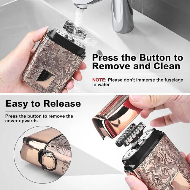 Alt view image 5 of 7 - Ufree Electric Razor for Men Foil Shavers for Men, Hair Beard Trimmer for Men Grooming Shaving Kit Face Mustache, Cordless Head Shavers for Bald Men Barber Clippers, Birthday Gifts for Him