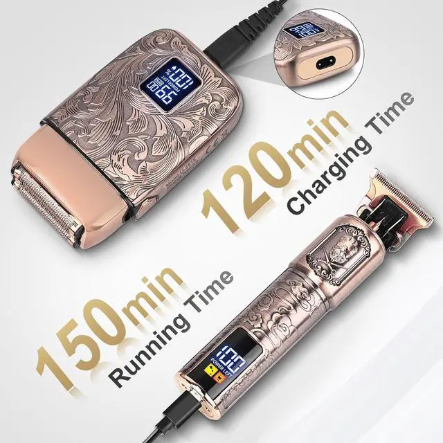 Alt view image 6 of 7 - Ufree Electric Razor for Men Foil Shavers for Men, Hair Beard Trimmer for Men Grooming Shaving Kit Face Mustache, Cordless Head Shavers for Bald Men Barber Clippers, Birthday Gifts for Him