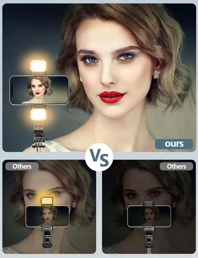 Alt view image 7 of 7 - Selfie Stick Tripod with Light, 45'' Selfie Stick with Wireless Remote, Portable Phone Tripod Compatible with iPhone 16/15 Pro Max/15/14 Pro/14/13, Samsung S22/ S23 Ultra/Android Smartphone