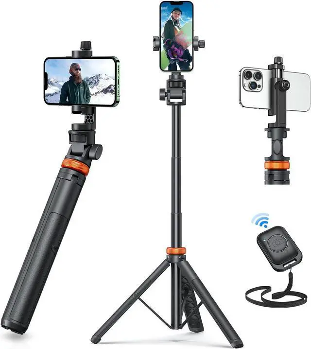Main image of Newest 62" Phone Tripod, EUCOS Tripod for iPhone & Selfie Stick Tripod with Remote, Upgraded iPhone Tripod Stand & Travel Tripod, Solidest Cell Phone Tripod Compatible with iPhone/Android