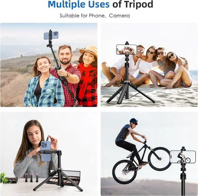 Alt view image 5 of 7 - Extendable Phone Tripod for iPhone & Selfie Stick with Remote, 360 Ball Head for Video Recording