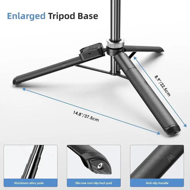 Alt view image 6 of 7 - Extendable Phone Tripod for iPhone & Selfie Stick with Remote, 360 Ball Head for Video Recording