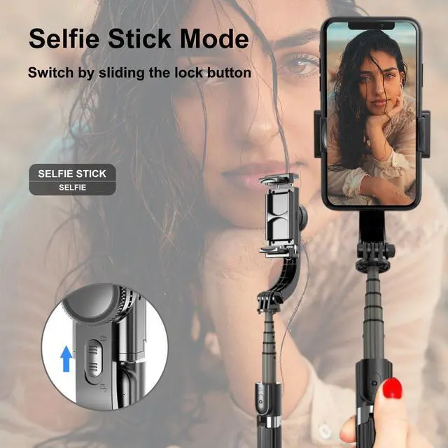 Alt view image 5 of 6 - Gimbal Stabilizer for Smartphone Selfie Stick Tripod with Remote Control Auto Balance 360° Rotation 1-Axis Phone Gimbal for Group Selfies Live Streaming Video Recording