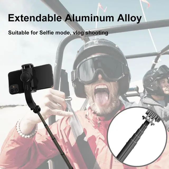 Alt view image 6 of 6 - Gimbal Stabilizer for Smartphone Selfie Stick Tripod with Remote Control Auto Balance 360° Rotation 1-Axis Phone Gimbal for Group Selfies Live Streaming Video Recording