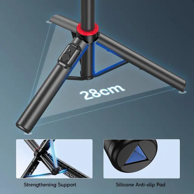 Alt view image 5 of 7 - 51" Cell Phone Selfie Stick Tripod, with Wireless Remote, Portable, Retractable, Aluminum Alloy, for iPhone, Samsung and Other Smartphones