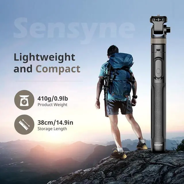 Alt view image 5 of 6 - Sensyne 72" Extendable Tripod for iPhone & Selfie Stick with Detachable Phone Holder & Wireless Remote, Compatible with All Cell Phones, Black