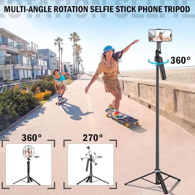 Alt view image 5 of 7 - Auto Face Tracking Tripod for iPhone,360 Rotation Travel Selfie Stick Stand,Face Tracking Phone Tripod with Light and RemoteApplied to Tiktok YouTube Vlog Video Recording