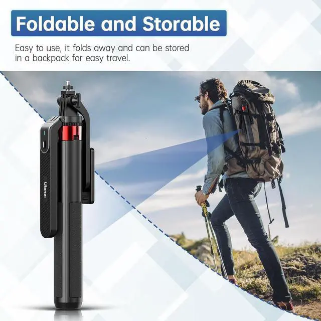 Alt view image 7 of 7 - Ulanzi MA09 Selfie Stick Tripod, 71" Extendable Phone Tripod with Romote, Portable Cellphone Stand Tripod Quadrapod & iPhone Tripod, 3-in-1 Upgraded Travel Tripod for iPhone/Samsung/Camera