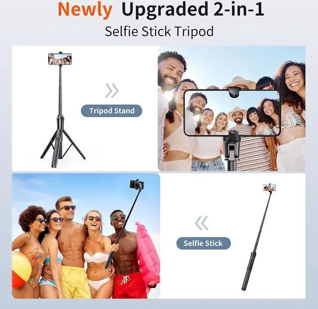 Alt view image 3 of 6 - Magstick Selfie Stick Tripod, All-in-One Phone Tripod with Magnetic Phone Holder and Detachable Wireless Remote, Compatible with MagSafe, All Cell Phones
