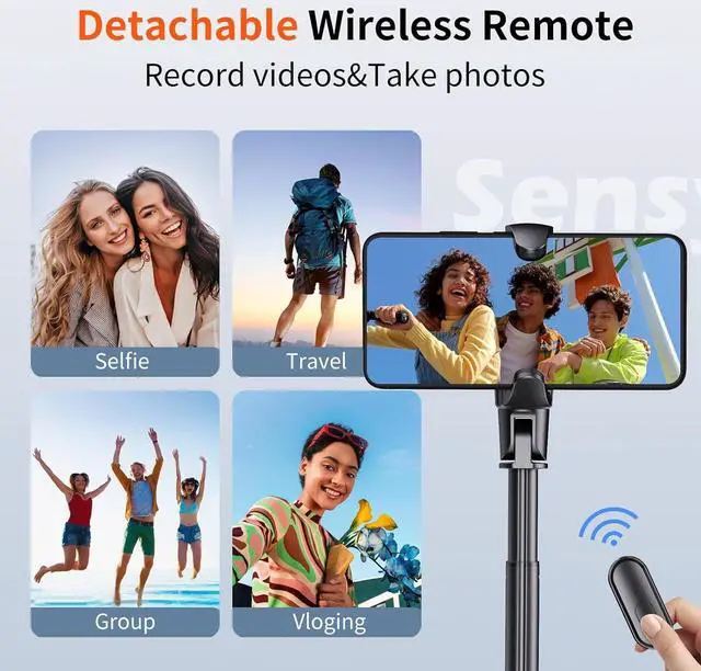 Alt view image 4 of 6 - Magstick Selfie Stick Tripod, All-in-One Phone Tripod with Magnetic Phone Holder and Detachable Wireless Remote, Compatible with MagSafe, All Cell Phones