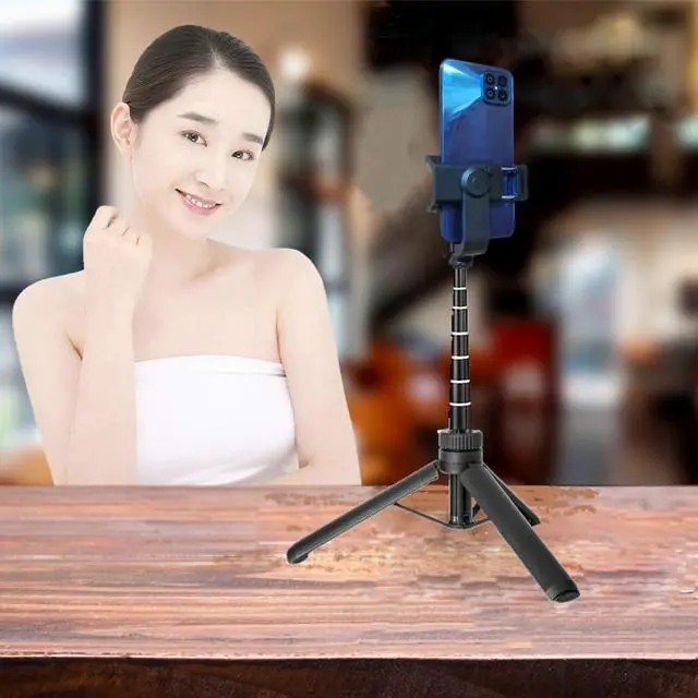 Alt view image 4 of 7 - Tripod for iPhone & Camera, Portable Phone Tripod with Remote Control and Rotate Phone Stand, Selfie Stick for iPhone/Gopro and Cameras(Black, 50 in)