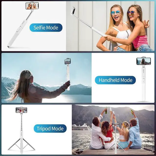 Alt view image 4 of 6 - Sensyne 60" Phone Tripod, Lightweight All in One Selfie Stick Integrated with Wireless Remote Compatible with All Cell Phones for Selfie/Video Recording/Photo/Live Stream/VlogWhite